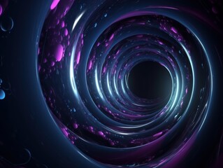 3D Render Abstract Background With a Cosmic Theme and Shades of Purple and Blue