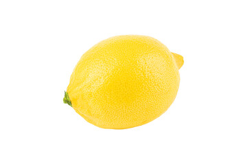 A whole ripe yellow lemon fruit isolated on a white background.