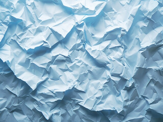 the texture of a crumpled blue paper background with copy space