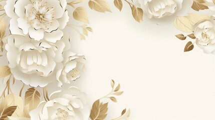 Luxury Gold Floral Background Vector: A Shiny, Elegant Design for Premium Celebrations and High-End Fashion Concepts