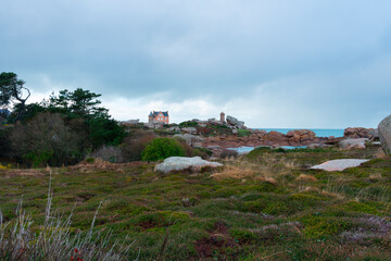 Paysage de la côte de granit rose à Ploumanac'h - Bretagne France