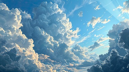 Fototapeta na wymiar Looking Blue Sky Cloudy, Background Banner HD
