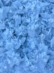 Winter blue natural background. Snow frosty patterns