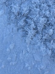 Winter blue natural background. Snow frosty patterns