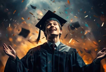 Foto op Plexiglas A man in a graduation cap and gown © Friedbert