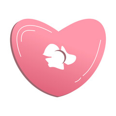 Vector illustration of pink heart shape with a hole in the middle on transparent background. Perfect for love, romance, mother's day, father's day or valentine's day.