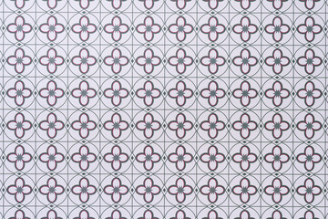 decorative holiday scrapbooking sheet background featuring a grid composed of quatrefoil patterns and circles