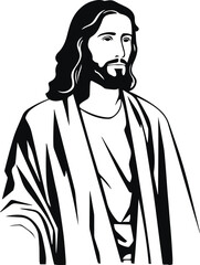 Jesus, Jesus silhouette, Religion icon Vector illustration on a isolated background
