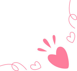 line pattern pink heart flat design for decoration love valentine wedding card design