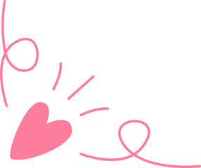 line pattern pink heart flat design for decoration love valentine wedding card design