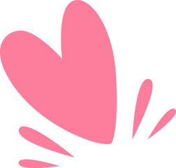 line pattern pink heart flat design for decoration love valentine wedding card design