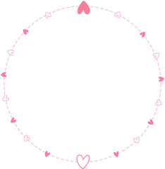 Naklejka premium pink heart frame corner border card for decoration valentine wedding love festival