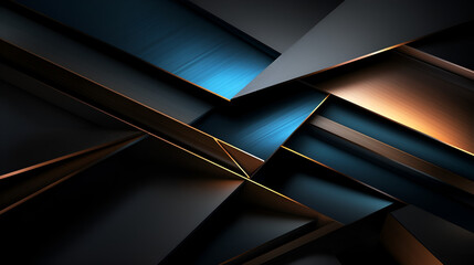 An abstract black, metallic, and blue background