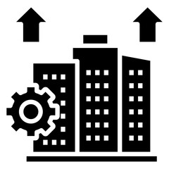 Naklejka premium Building Growth Icon Element For Design