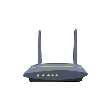 modem router cartoon. wifi wireless, broadband network, ethernet home modem router sign. isolated symbol vector illustration
