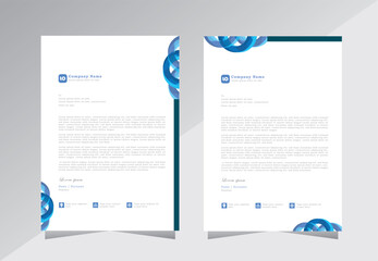 Modern letterhead design template with blue color. creative modern letter head design template for your project. letterhead, letter head, Business letterhead design. - obrazy, fototapety, plakaty