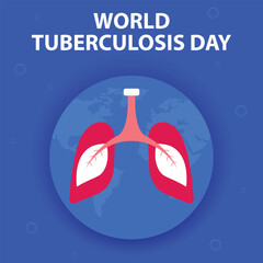 illustration vector graphic of  leaves in the lungs, perfect for international day, world tuberculosis day, celebrate, greeting card, etc.