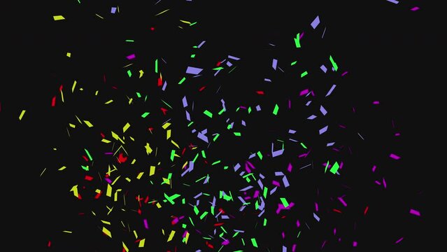 Colorful 3D animation of confetti falling on Alpha Screen Background 4K. Celebrate the holidays. Easy to put it into your scene or video. confetti celebration, birthday party, anniversary party.