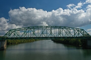 I77 Bridge, over the Ohio River, Marietta, OH. USA
