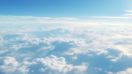 Naklejka na ściany i meble A View of the Sky from a Plane Window - Cloudscape - AI Generated