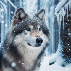 Obraz premium wolf in snow