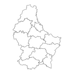 Luxembourg map with administrative divisions. Vector illustration.