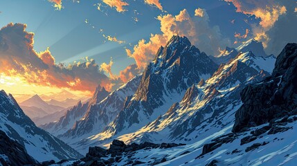 Over Clouds Fantastic Background Mountain Peaks, Background Banner HD - obrazy, fototapety, plakaty