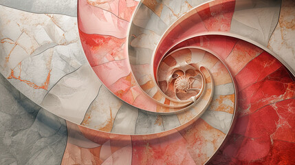 Background with 3d marble spiral.