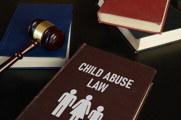 Child abuse law is shown using the text - obrazy, fototapety, plakaty