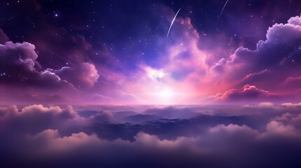 Abstract Starlight and Pink and Purple Clouds

