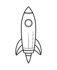 Cute and funny coloring page of a rocket. Provides hours of coloring fun for children. To color this page is very easy. Suitable for little kids and toddlers.