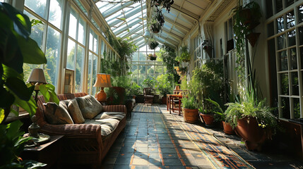 Wicker Dreams: Conservatory with Glass Ceiling