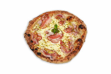 Carbonara Pizza on White Background
