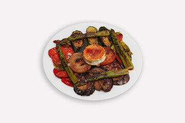Grilled Vegetables on a White Background