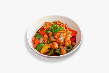 Chinese Cuisine dish on a White Background