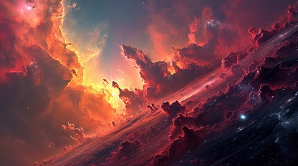 Red Nebula Elements This Image Furnished, Background Banner HD