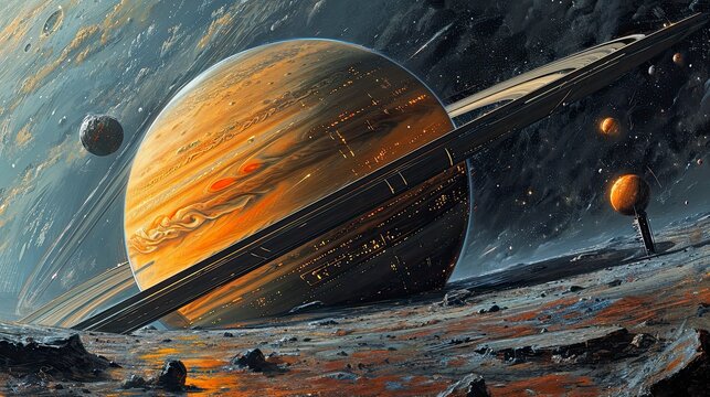 Saturn High Resolution Images Presents Planets, Background Banner HD