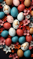 Fototapeta na wymiar Easter eggs pattern ,illustrator design , Easter day background
