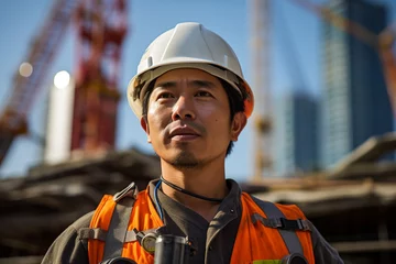 Foto op Plexiglas 建設現場で働く男性作業員 © Kinapi