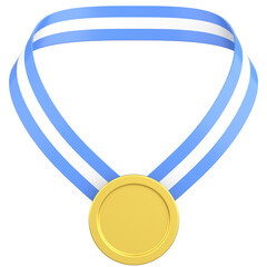 3D medal. Gold Medal. 3D illustration.