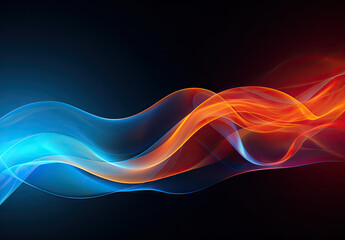 Ethereal Harmony, An Enchanting Interplay of Crimson and Cerulean Smoke Engulfs the Abyss