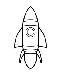 Cute and funny coloring page of a rocket. Provides hours of coloring fun for children. To color this page is very easy. Suitable for little kids and toddlers.