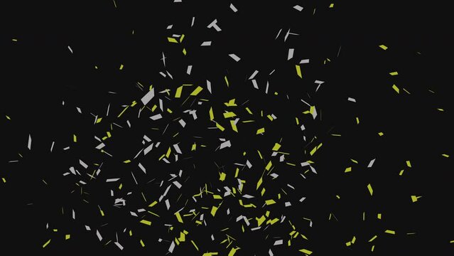 Golden Isolated Confetti party popper Explosion confetti Blast Realistic On Transparent Background  Green Screen  Alpha Matte Channel Perfect For Compositing Into Your cgi Scene. 4K ProRes 4444