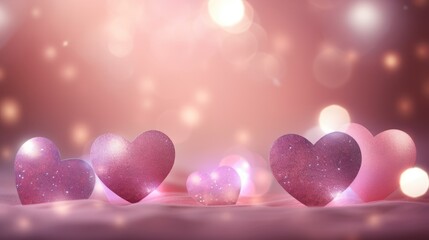 Abstract pink bokeh background. Trendy Valentine's Day decoration symbol.