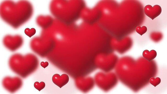 3D heart beats and slowly blur and fades away video 4k