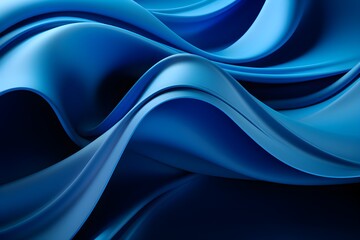 Obraz premium Blue wavy background with various silky folds