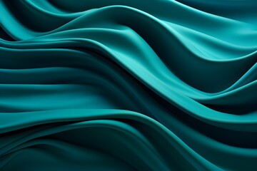 Obraz premium Green wavy background with various silky folds