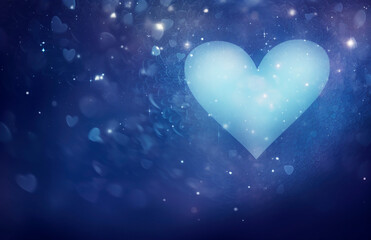 Dreamy Blue Heart Bokeh

