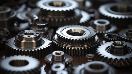 Close-up of gears as a concept for teamwork. gears and cogs