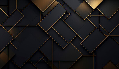Geometric Gold on Black

